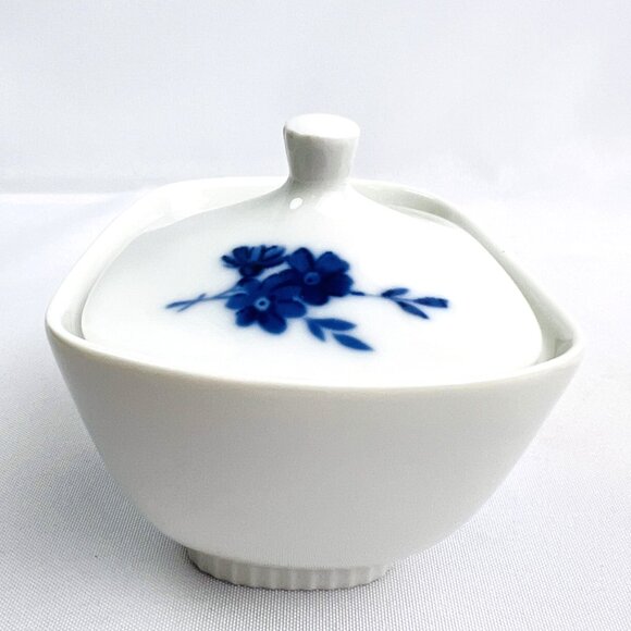 Eschenbach Bavaria Sugar & Creamer Set Blue Floral Porcelain Vintage Germany - Picture 6 of 12